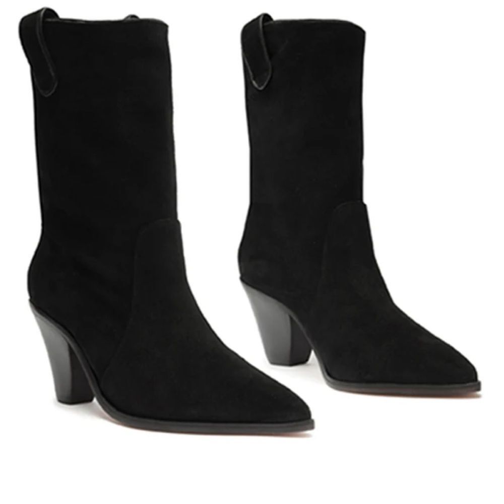 Schutz Mackie Women's Black Suede Ankle Boots size 10 - Picture 4 of 5